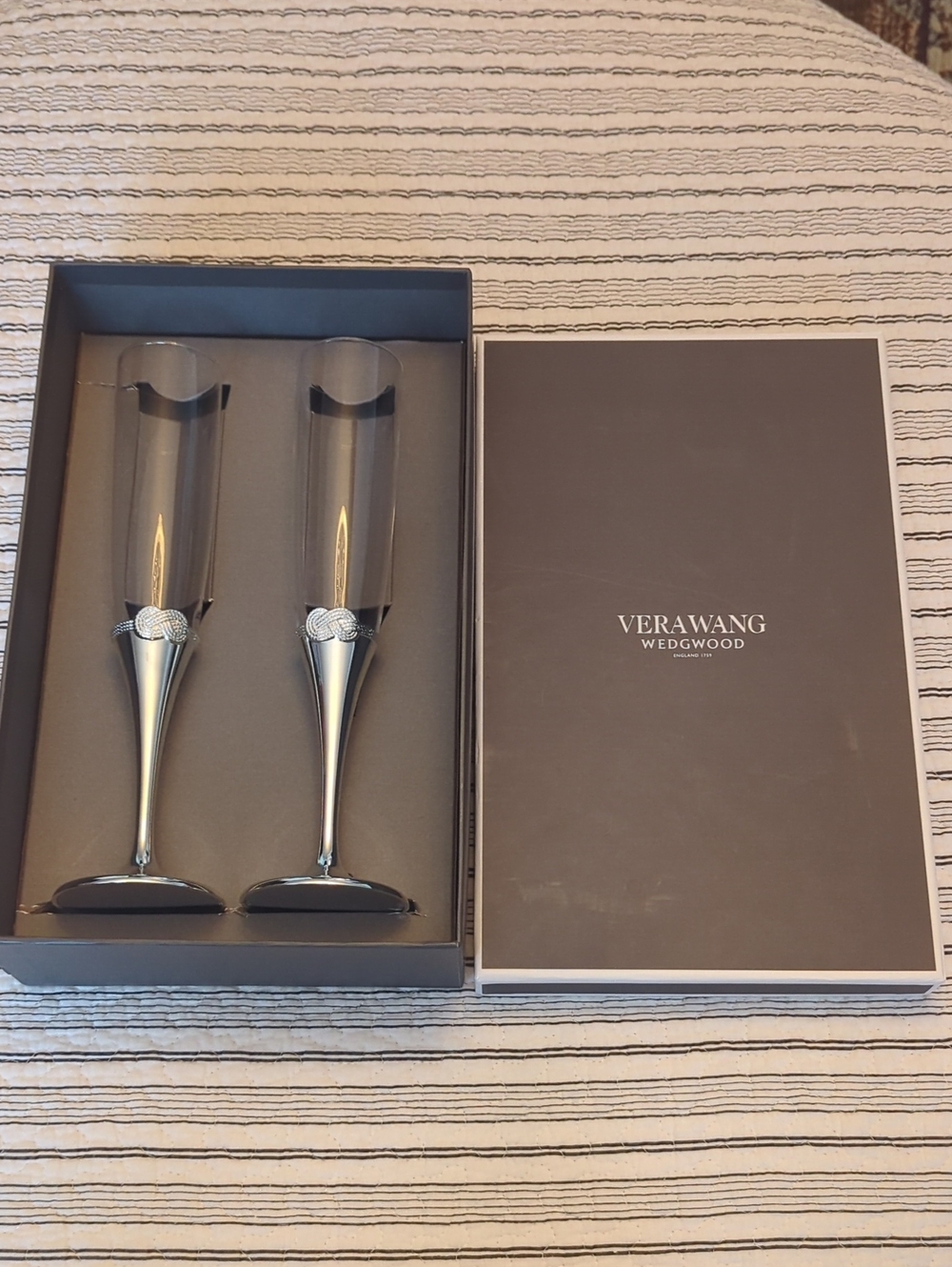 Silver Champagne Flutes - Set of 2